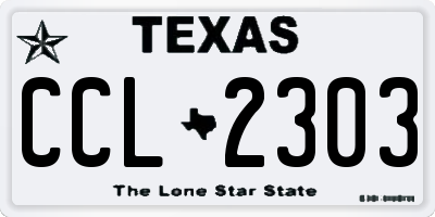 TX license plate CCL2303