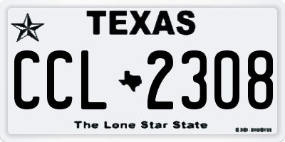 TX license plate CCL2308
