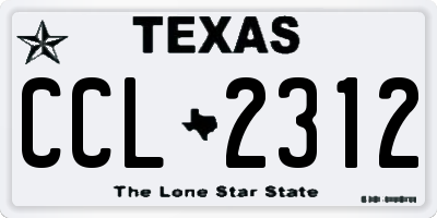 TX license plate CCL2312