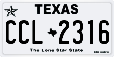TX license plate CCL2316