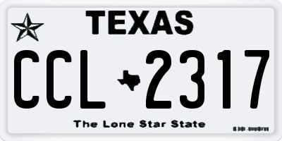 TX license plate CCL2317