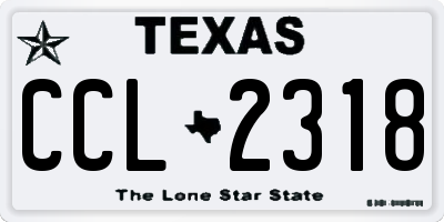 TX license plate CCL2318