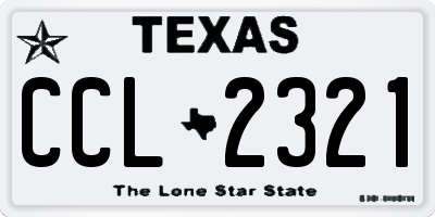 TX license plate CCL2321