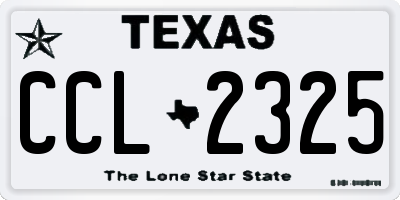 TX license plate CCL2325