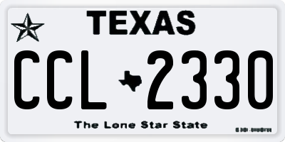 TX license plate CCL2330