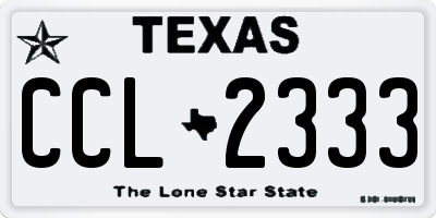 TX license plate CCL2333