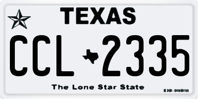 TX license plate CCL2335