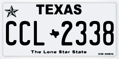 TX license plate CCL2338