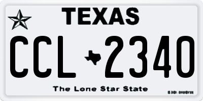 TX license plate CCL2340