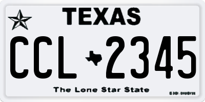 TX license plate CCL2345