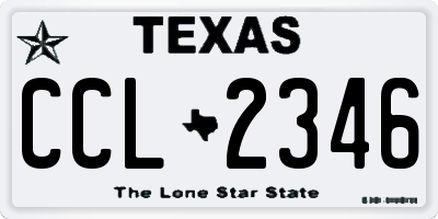 TX license plate CCL2346