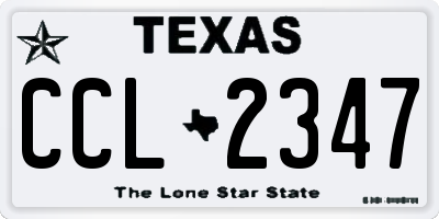 TX license plate CCL2347