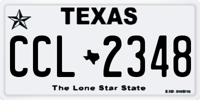 TX license plate CCL2348