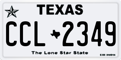 TX license plate CCL2349