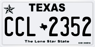 TX license plate CCL2352