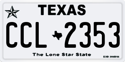 TX license plate CCL2353