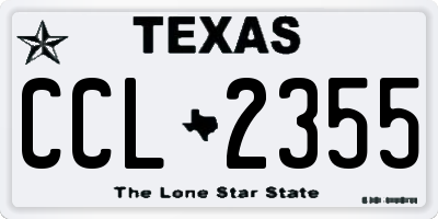 TX license plate CCL2355