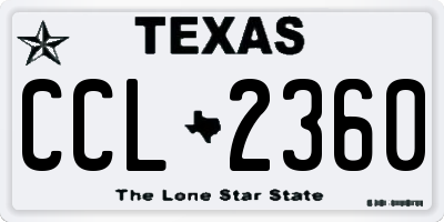 TX license plate CCL2360