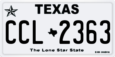 TX license plate CCL2363