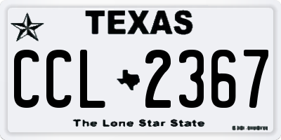 TX license plate CCL2367