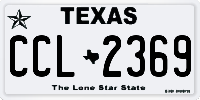 TX license plate CCL2369