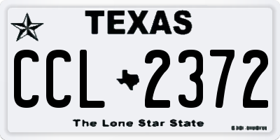 TX license plate CCL2372