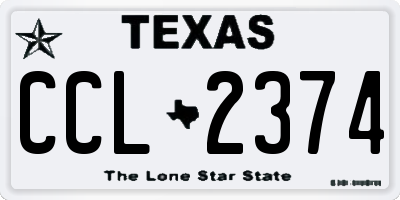 TX license plate CCL2374