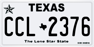 TX license plate CCL2376