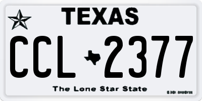 TX license plate CCL2377