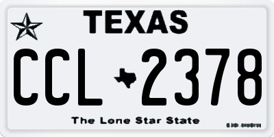 TX license plate CCL2378