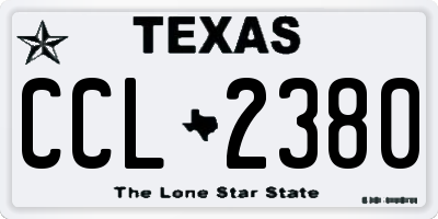 TX license plate CCL2380