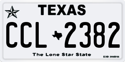 TX license plate CCL2382