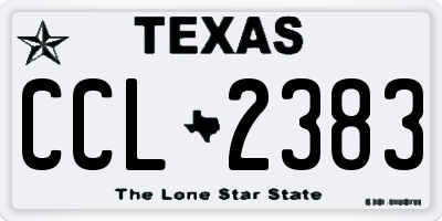 TX license plate CCL2383