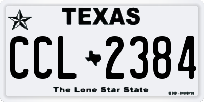 TX license plate CCL2384