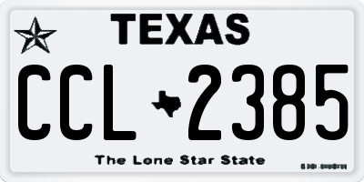 TX license plate CCL2385