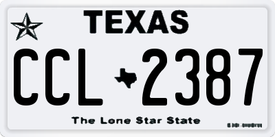 TX license plate CCL2387