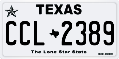 TX license plate CCL2389