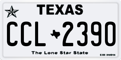 TX license plate CCL2390