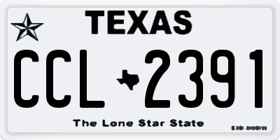 TX license plate CCL2391