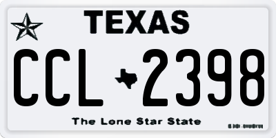 TX license plate CCL2398