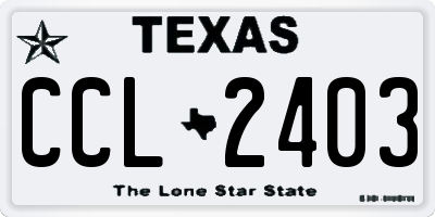 TX license plate CCL2403
