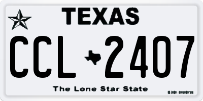 TX license plate CCL2407