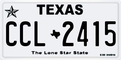 TX license plate CCL2415