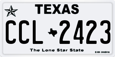 TX license plate CCL2423