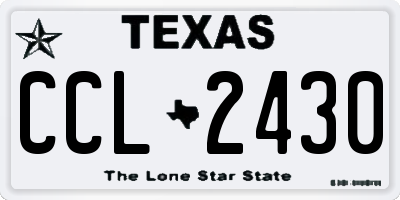 TX license plate CCL2430