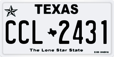 TX license plate CCL2431