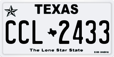 TX license plate CCL2433