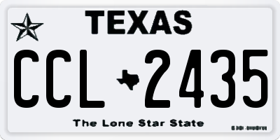 TX license plate CCL2435