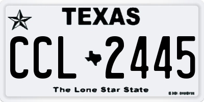 TX license plate CCL2445
