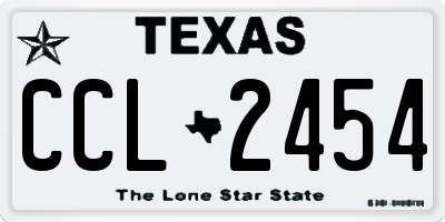 TX license plate CCL2454